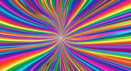 Bright rainbow shockwave effects in anime cartoon style abstract backdrop