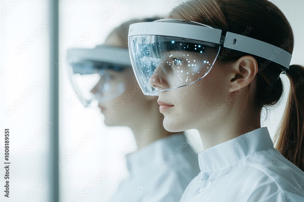 Poster students in a quantum-powered classroom, exploring subatomic particles and quantum fields through au