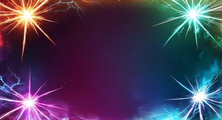 Naklejka premium Colorful electric sparks effects animeinspired background design