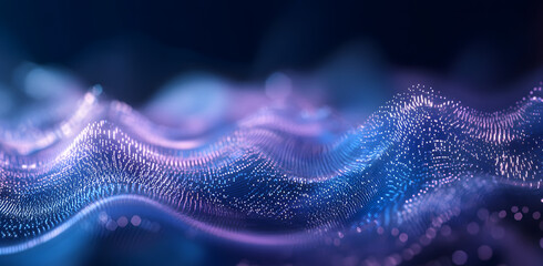 Obraz premium Abstract wave of sound particles. Equalizer for music. Signal transmission. 3d rendering.