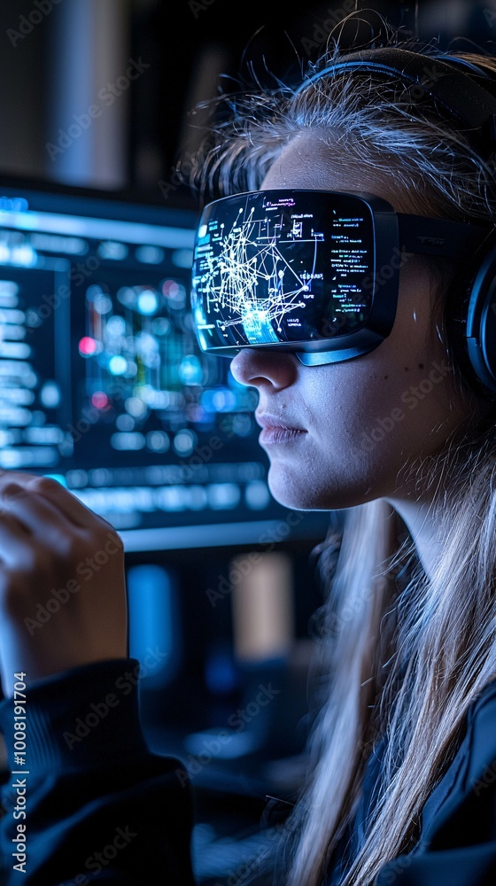 Poster a modern classroom where quantum-powered holographic displays help students visualize quantum wave f