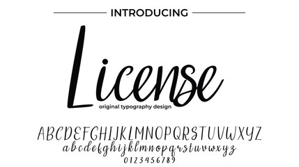 License Font Stylish brush painted an uppercase vector letters, alphabet, typeface
