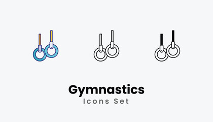 Gymnastics icons vector set stock illustration