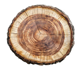 Fototapeta premium Cross section of an old tree stump, isolated on transparent cutout background