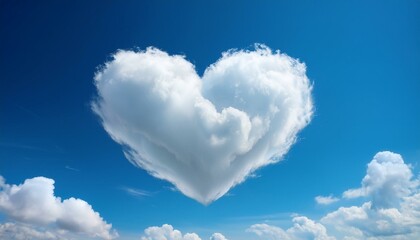 A white cloud in the shape of a heart