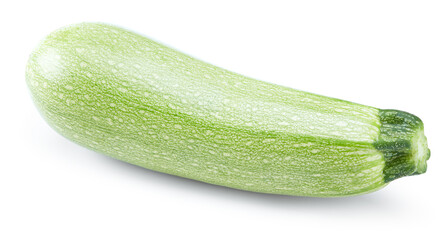 fresh green zucchini or marrow isolated on white background. clipping path