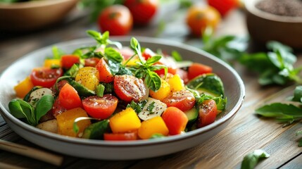 Close-up of Healthy Vegan Food, Fresh and Nutritious Meal