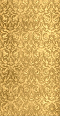  close-up of a gold embossed floral pattern, intricate & ornate, perfect for luxury backgrounds.