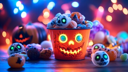 Candy filled with candies shaped like skulls and eyeballs.