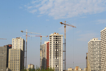 construction site with cranes