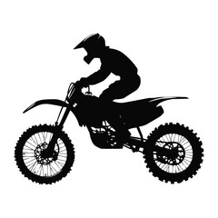 Fototapeta premium silhouette of a Dirt bike rider doing a jump