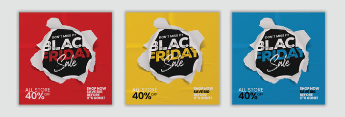 Black Friday sale banner Social Media template premium vector