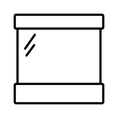 Fish tank flat line icon editable stroke vector object isolated