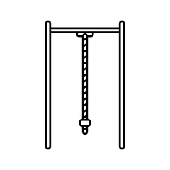 Single rope climber playground flat line icon vector object