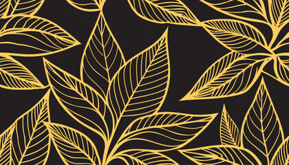 Elegant seamless pattern in modern style. Abstract cute minimalist background. Geometric texture of plants and petals vector illustration.