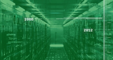 Image of digital data processing over computer servers