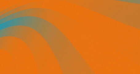 Image of waves of red and blue curved lines moving on blue background