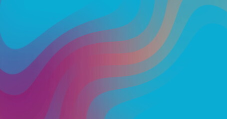 Image of red and orange curved lines moving on blue background
