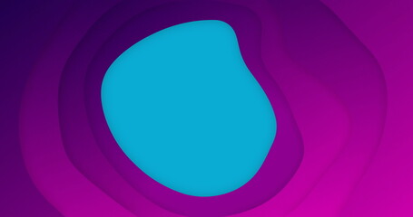 Image of morphing blue abstract shape moving on layered purple background