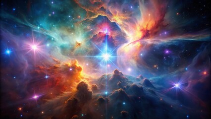 Fototapeta premium Captivating nebula: an artistic marvel filled with radiant gases and stellar beginnings within the vast universe,