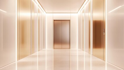 Obraz premium Modern colorful Elevator doors of office or hotel hallway, Lobby interior, corridor in house with lift,Black elegant lift for passenger or cargo elevators,copy space.