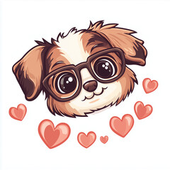 Obraz premium cute smiling dog, hand drawing, sticker, vector, cute