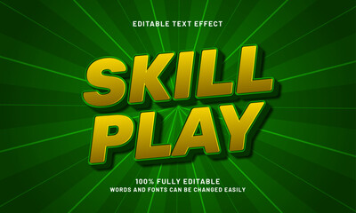 skill play editable text effects with a happy and game theme