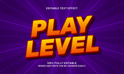 play level editable text effects with a happy and game theme
