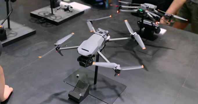 DJI Drone And Camera Technology At Berlin IFA 2024 In Messe Berlin, Germany. High Angle Shot