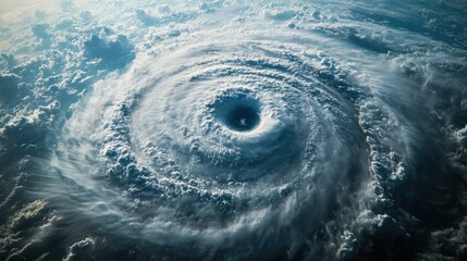 Hurricane Formation Seen from Satellite, Aerial Weather View