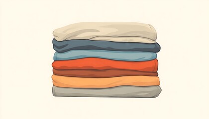 Stack of Folded Clothes in Various Colors