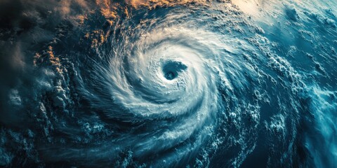 Hurricane Formation Seen from Satellite, Aerial Weather View