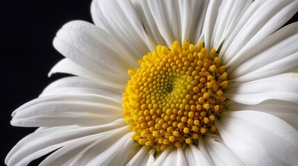 A white daisy with a yellow center.