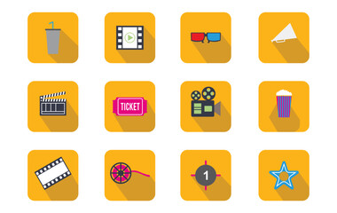 Set Collection Movie Time icon illustration