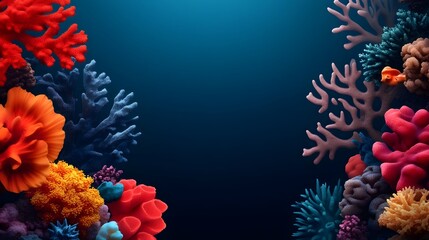 Obraz premium Vibrant Underwater Coral Reef with Diverse Marine Life and