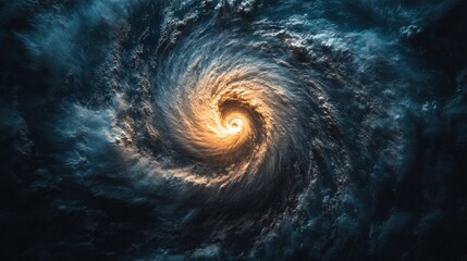 Hurricane Formation Seen from Satellite, Aerial Weather View