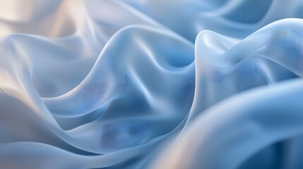 Obraz premium Soft, flowing blue fabric creating a serene, calming atmosphere.