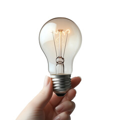 light bulb in hand isolated background 