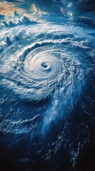 Hurricane Formation Seen from Satellite, Aerial Weather View