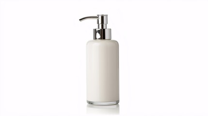 Obraz premium Elegant white lotion dispenser on a clean background