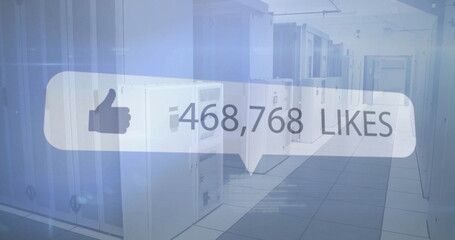 Image of social media data processing over computer servers