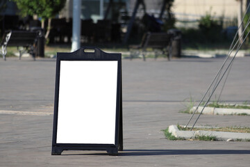 blank billboard or pavement board on the street	
