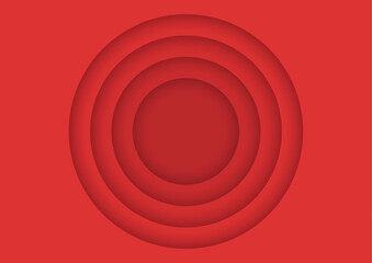 Paper layer circle red abstract christmas background. Round shape use for banner, cover, poster, wallpaper, design with space for text.