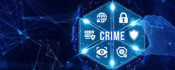 The concept of a cyber attack on a computer network. Cyber crime and internet privacy hacking. 3d illustration