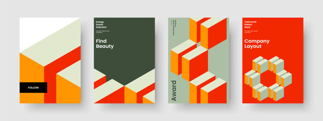 Obraz premium Geometric Book Cover Template. Creative Report Design. Abstract Brochure Layout. Background. Business Presentation. Poster. Flyer. Banner. Magazine. Journal. Catalog. Brand Identity. Advertising
