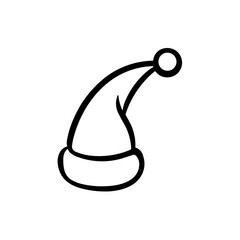Simple black Christmas santa hat icon icon	