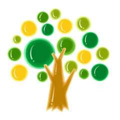 tree icon with jelly style design on transparent background 