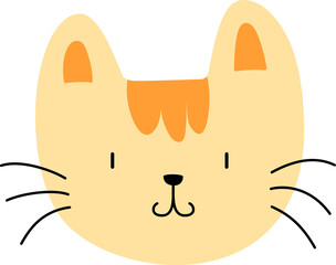 Cat face character cartoon for sticker, doodle, kid and element