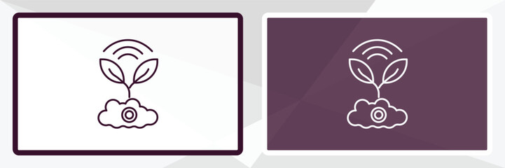 smart farm outline icon. Linear vector from farming and gardening concept. Thin line white and black smart farm icon isolated on white and dark background