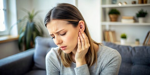 Home remedies for effective pain management and wellness are sought by a young woman struggling with ear pain